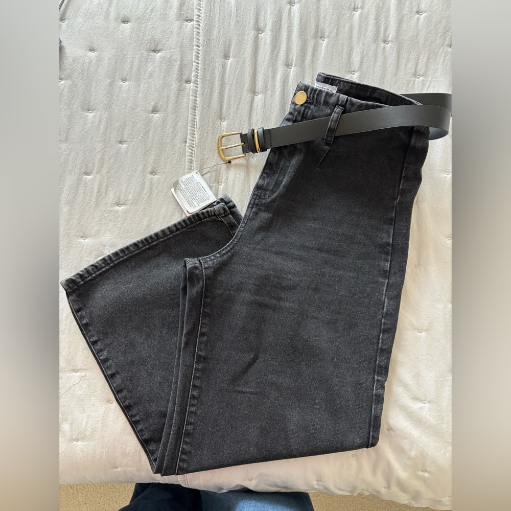 Zara Black Flare Wide-Leg Jeans - Picture 6 of 11